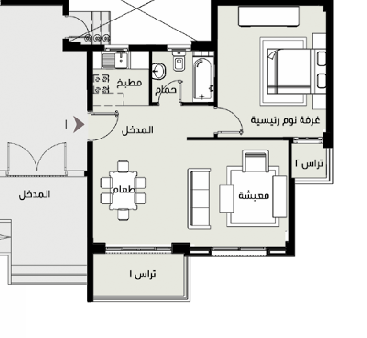 Floor plan for studio at Madinaty