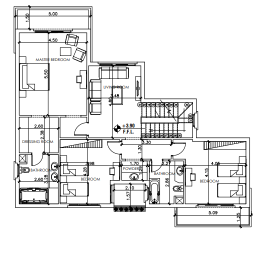 Floor plan for villa at JEDAR