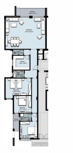 Floor plan for apartment at Fifth Square Al Marasem