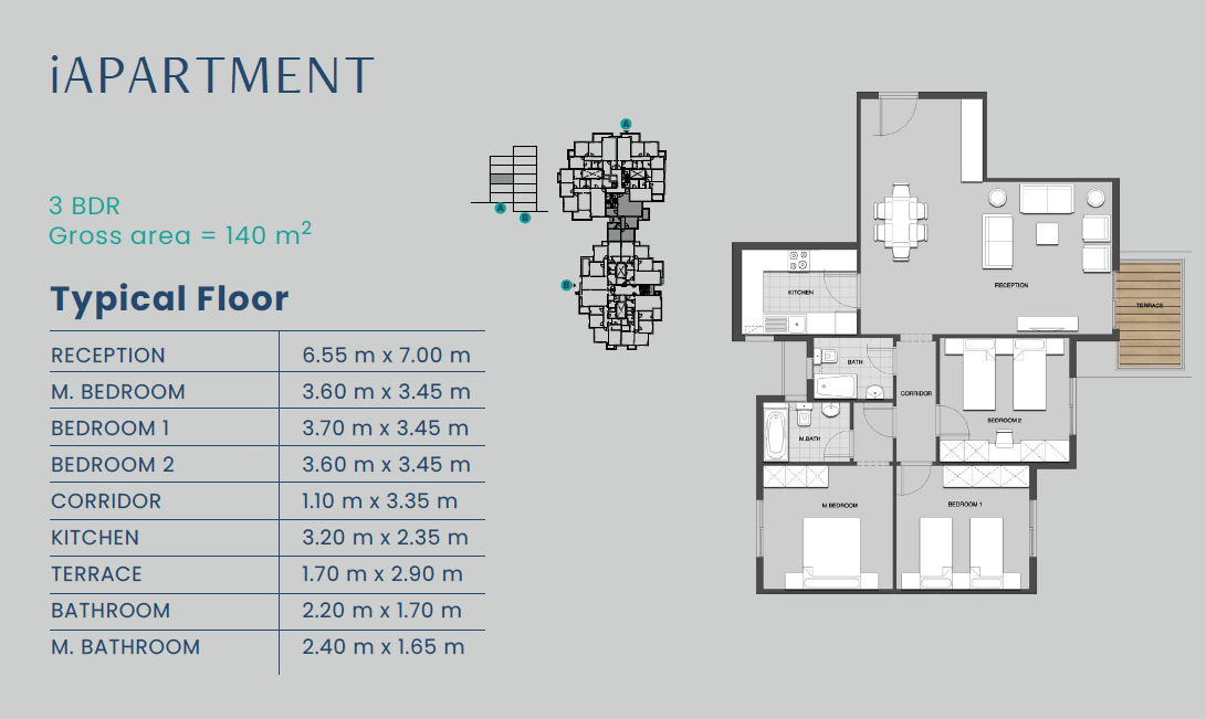 Floor plan for apartment at Mountain View ICity New Cairo