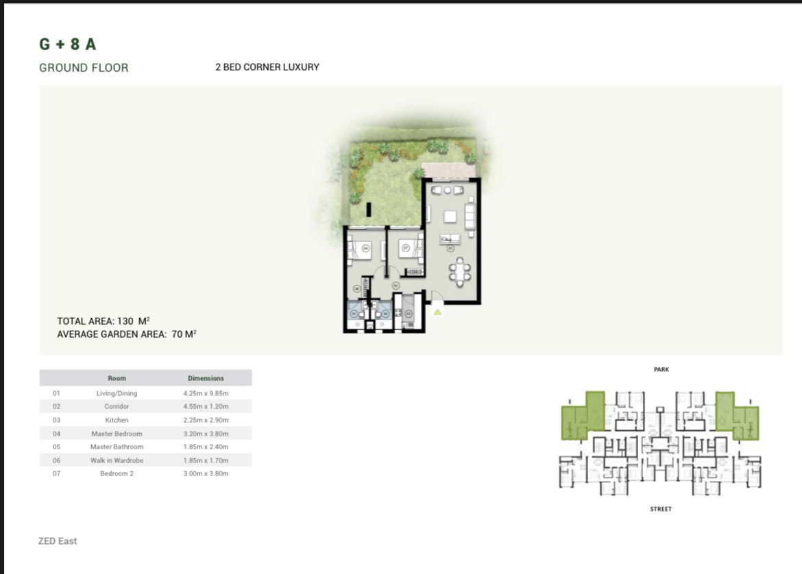 Floor plan for apartment at ZED East