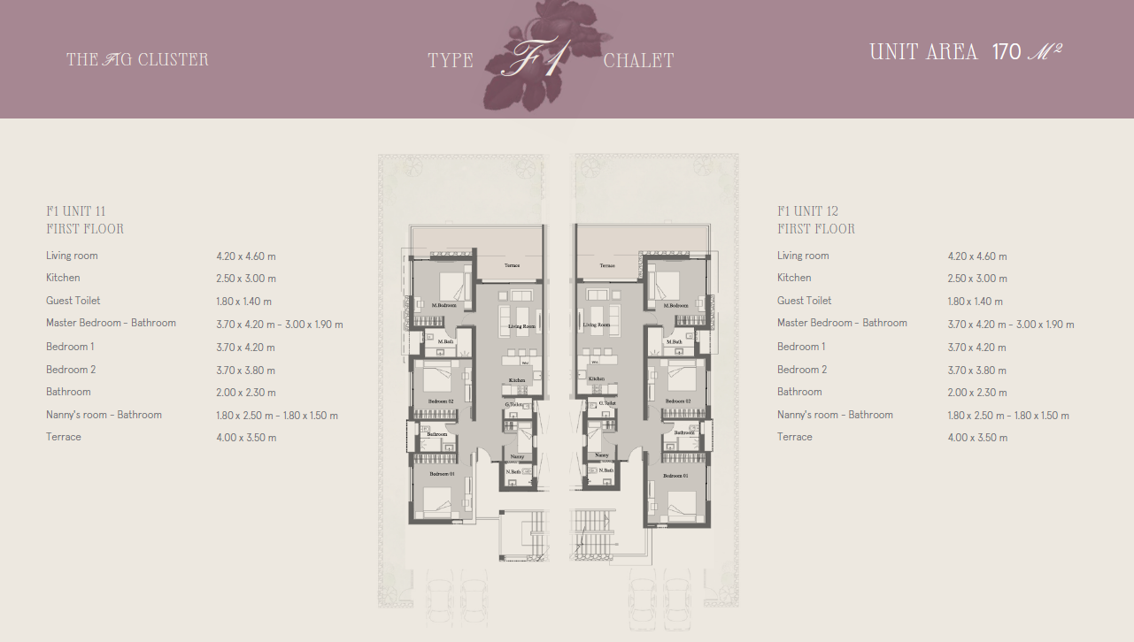 Floor plan for chalet at Marsa Baghush
