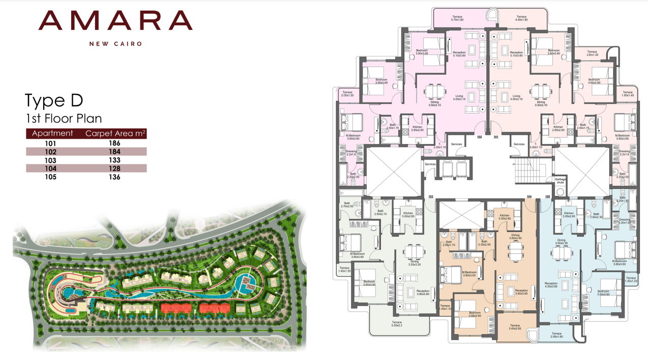 Floor plan for apartment at Amara
