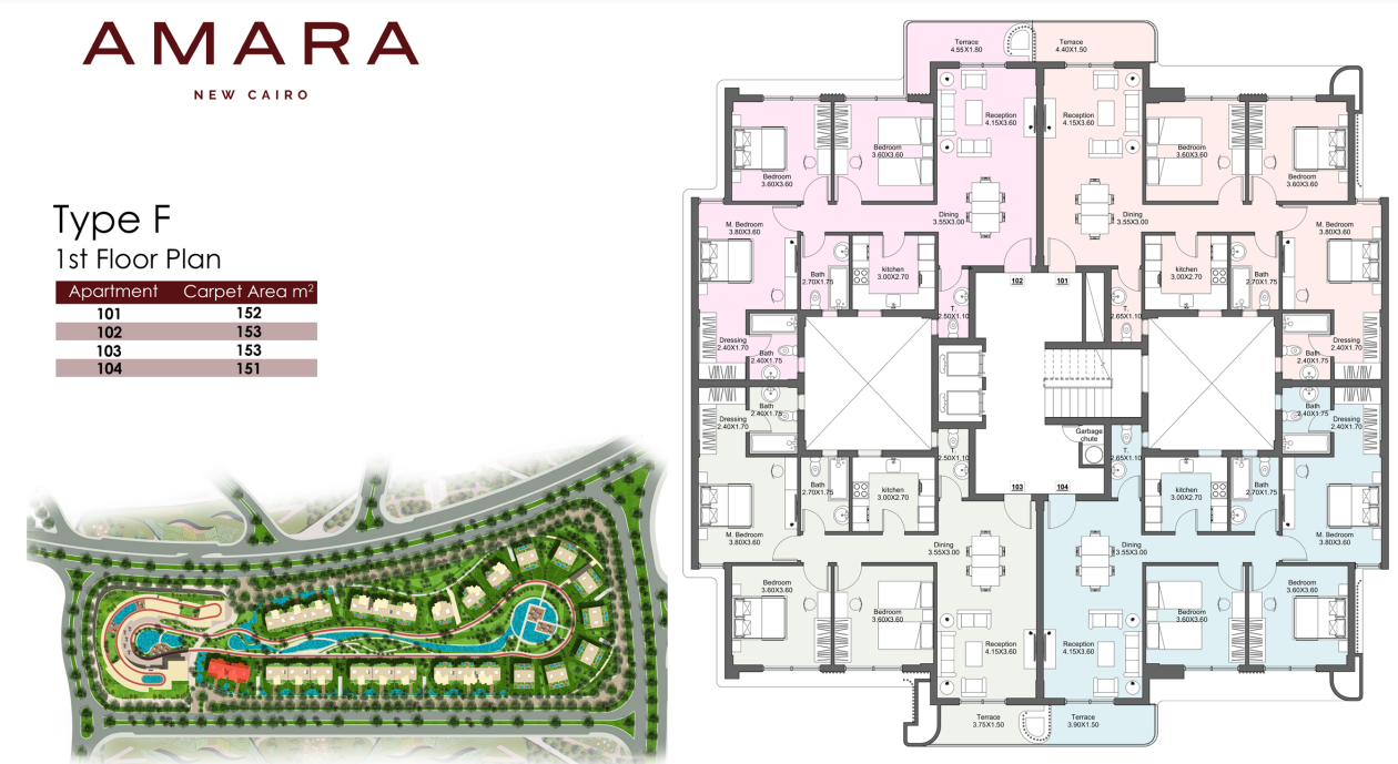 Floor plan for apartment at Amara