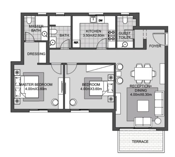 Floor plan for apartment at SODIC East