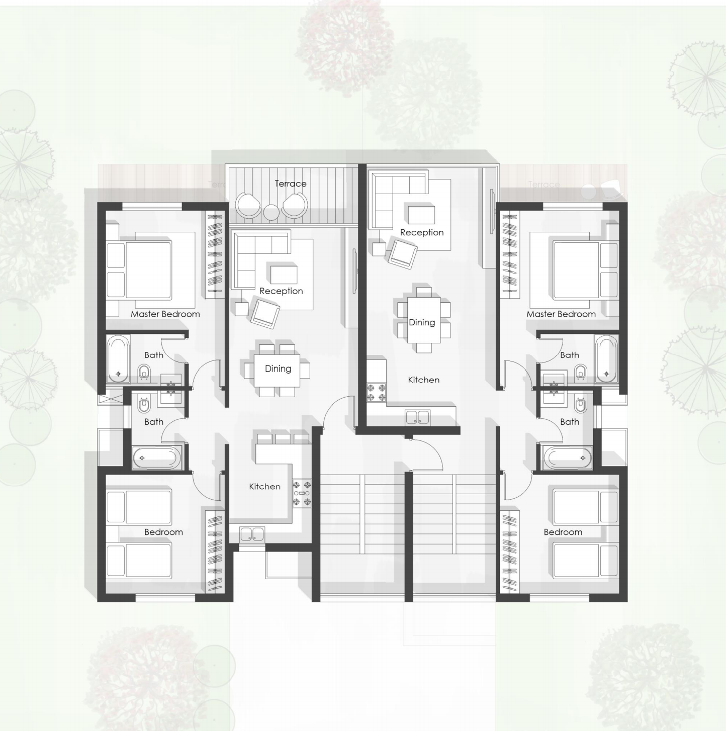 Floor plan for apartment at Sofitel Oia Towers