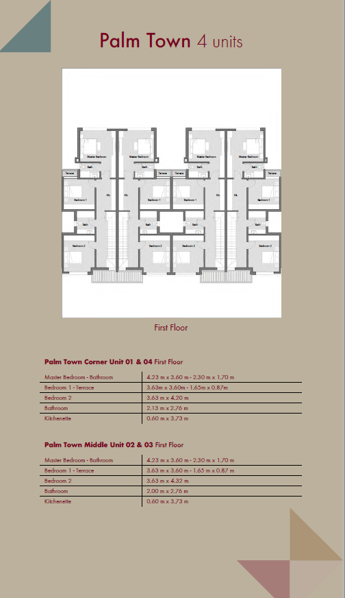 Floor plan for townhouse at Palm Hills Alexandria