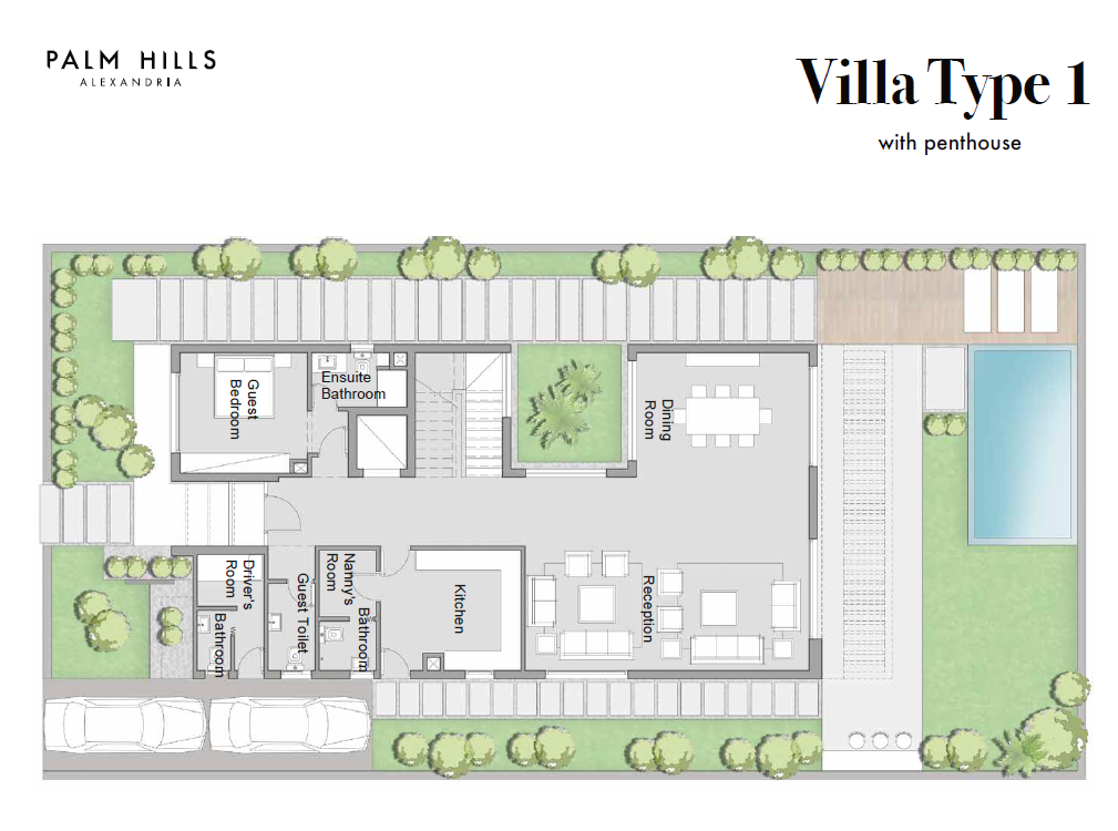 Floor plan for villa at Palm Hills Alexandria