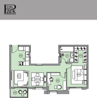 Floor plan for apartment at HAPTown