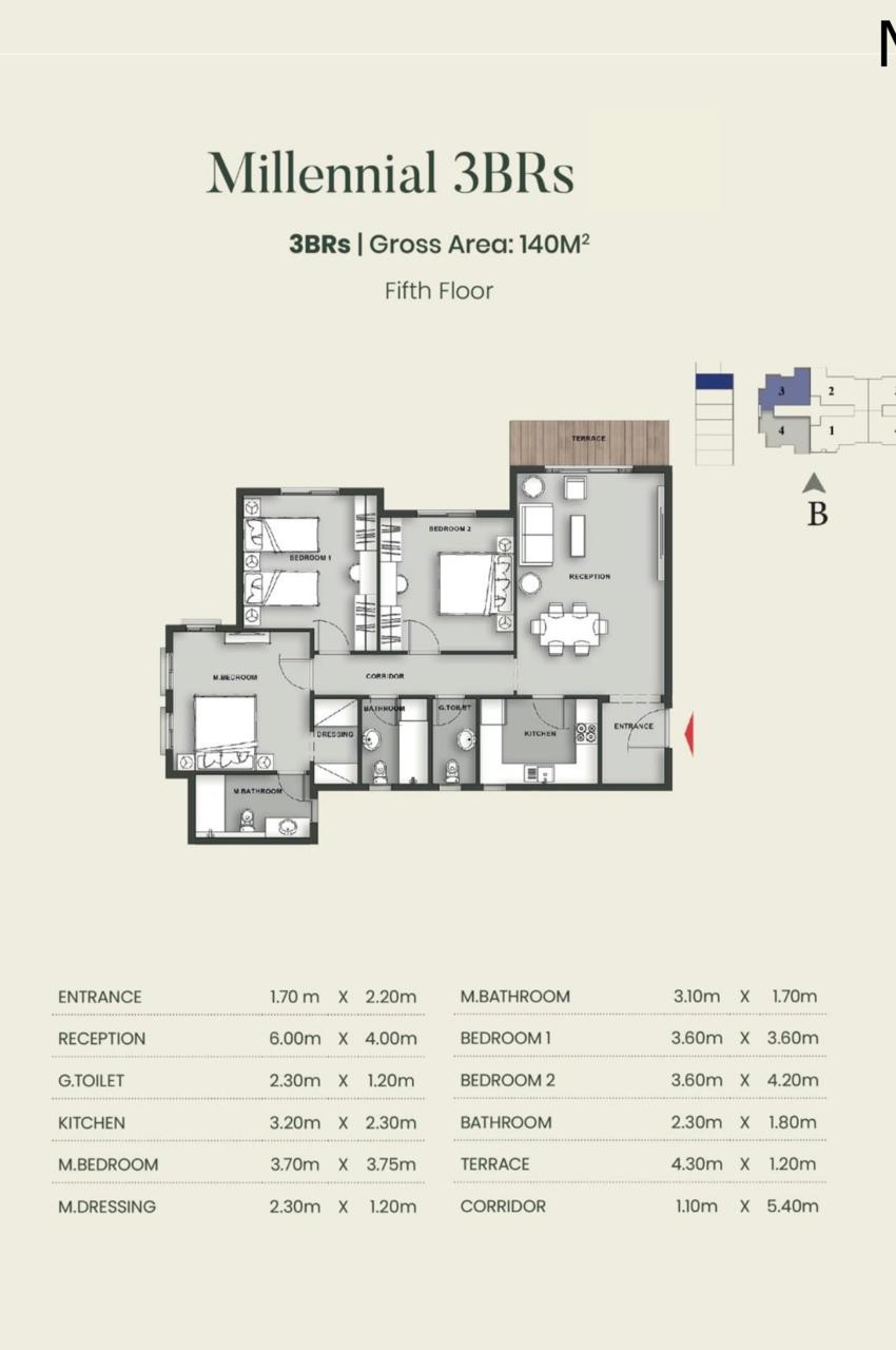 Floor plan for apartment at Aliva Mountain View Mostakbal City