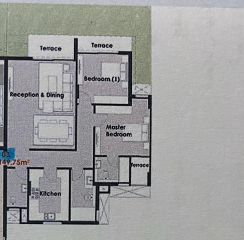Floor plan for apartment at Palm Hills New Cairo