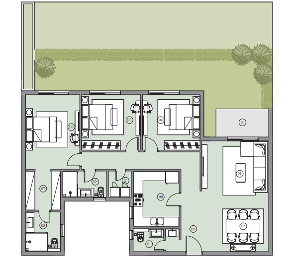 Floor plan for apartment at HAPTown