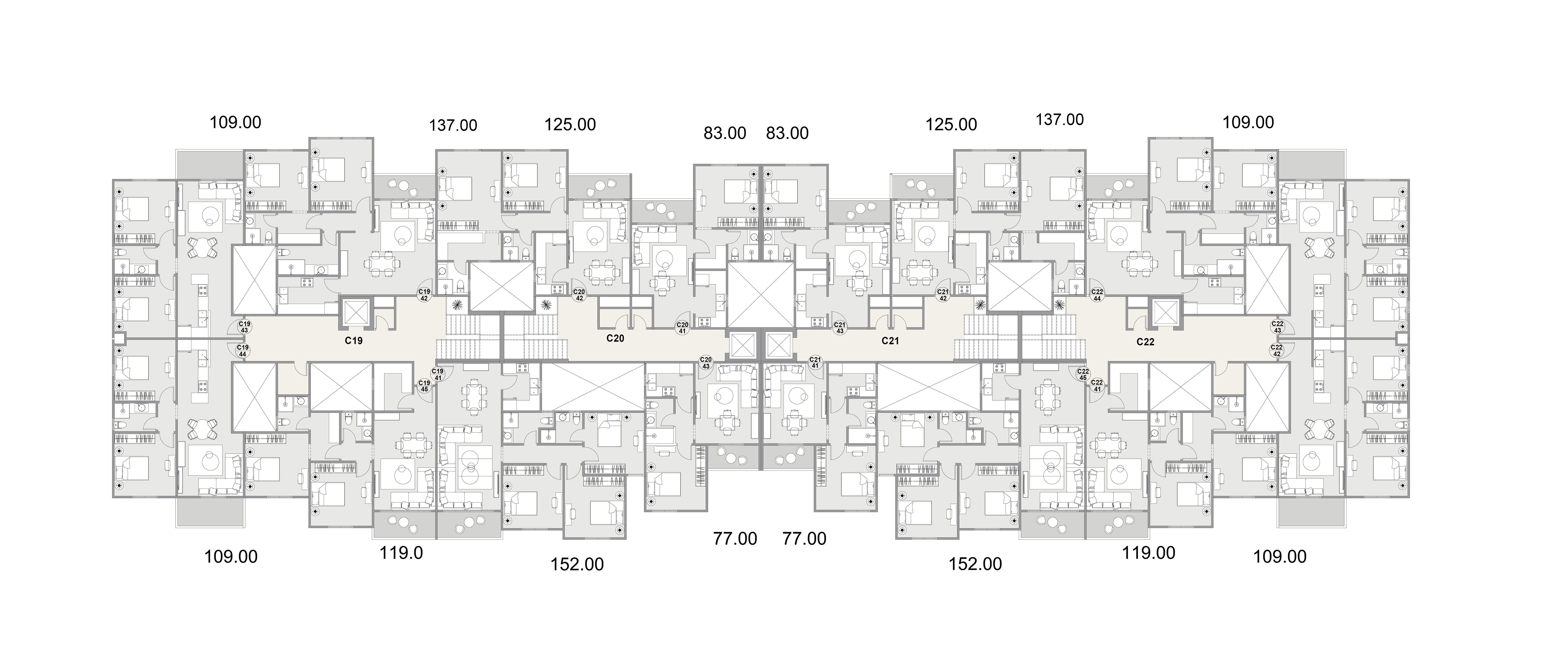 Floor plan for apartment at La Colina East