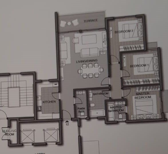 Floor plan for apartment at Noor Capital Gardens