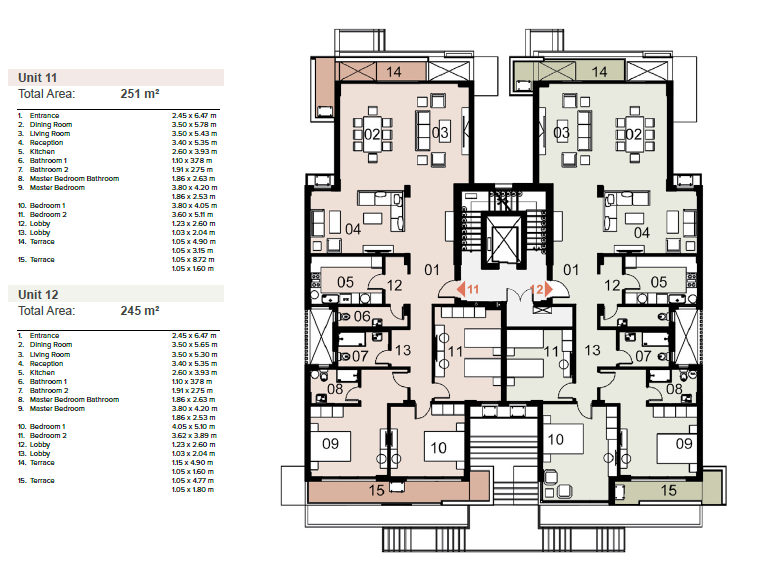 Floor plan for apartment at Mazarine