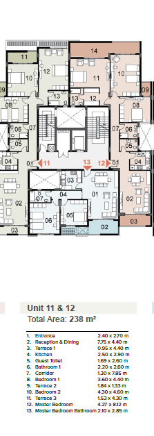 Floor plan for apartment at Mazarine