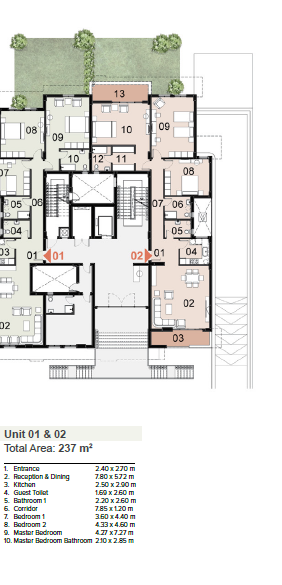 Floor plan for apartment at Mazarine