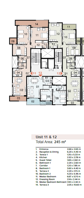 Floor plan for apartment at Mazarine