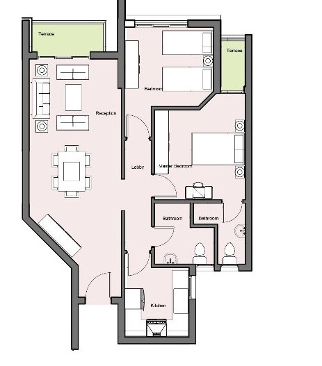 Floor plan for apartment at Nyoum Mostaqbal City