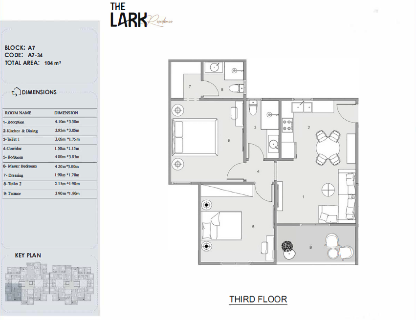 Floor plan for apartment at The Lark Residence