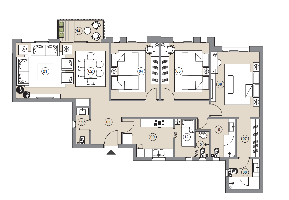 Floor plan for apartment at Swanlake Residences