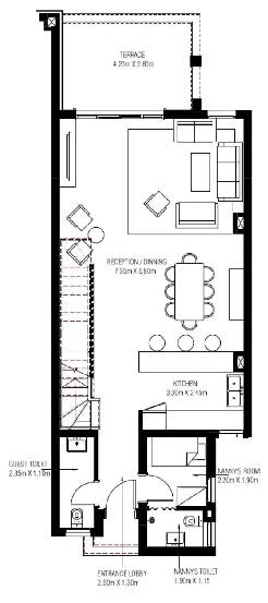 Floor plan for townhouse at Garden Lakes