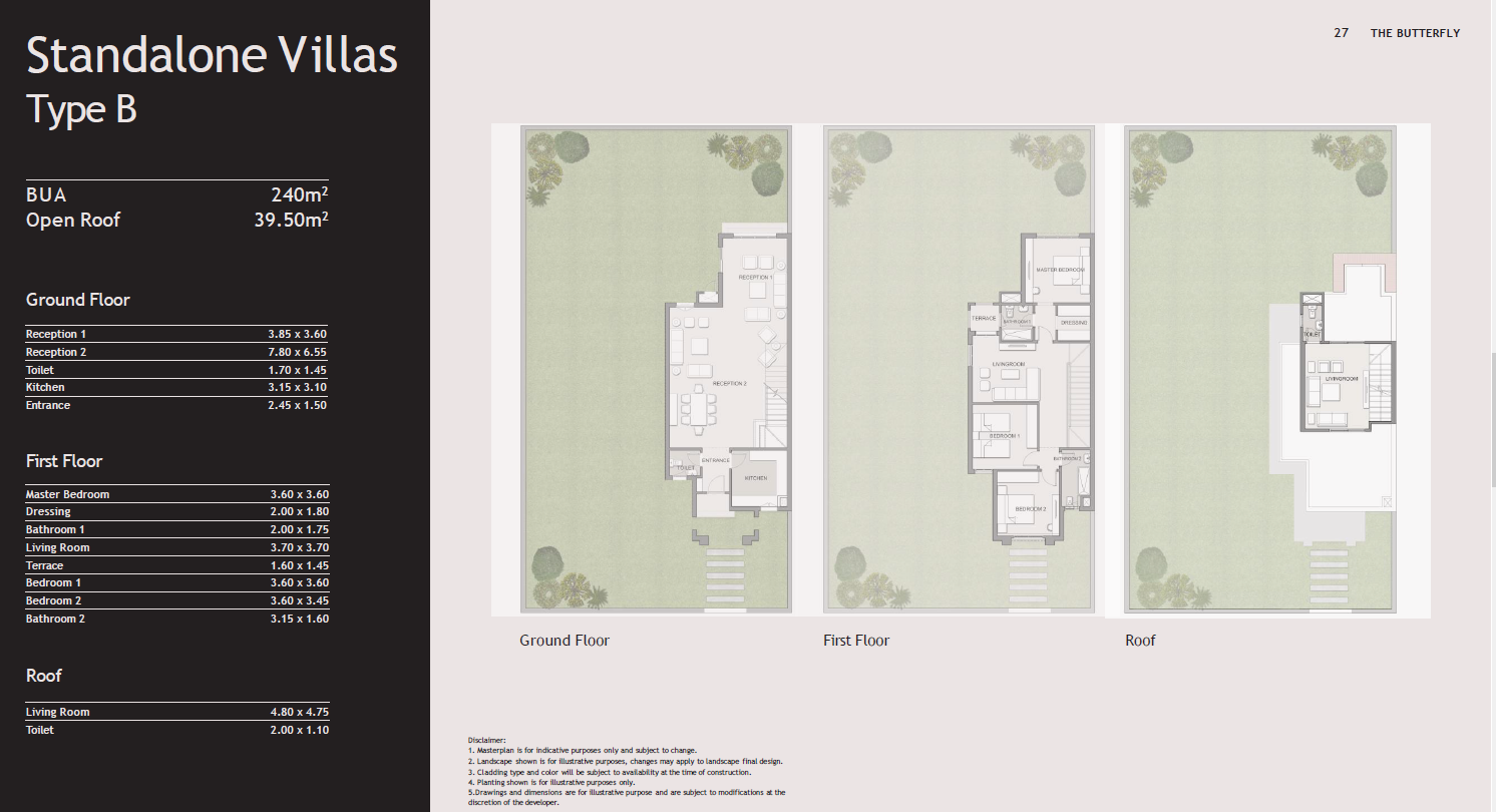 Floor plan for villa at The Butterfly