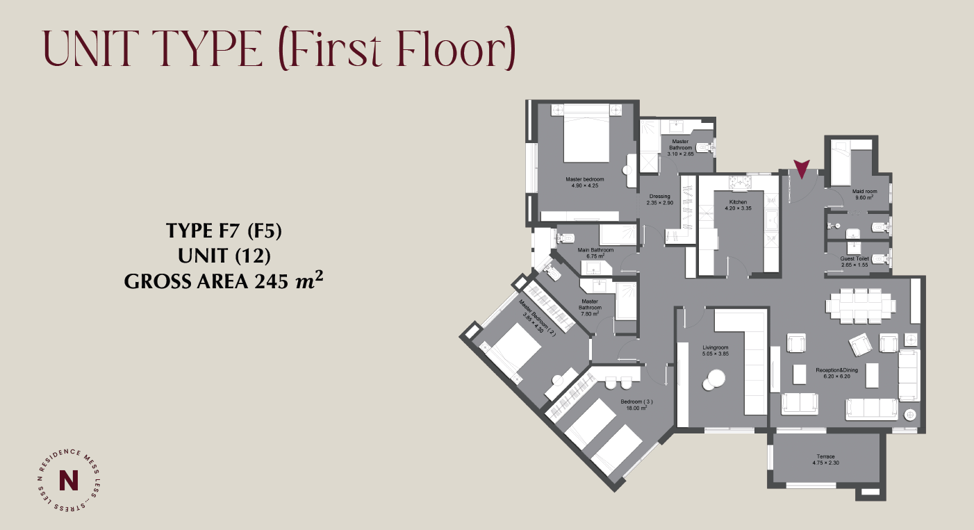 Floor plan for apartment at N Residence