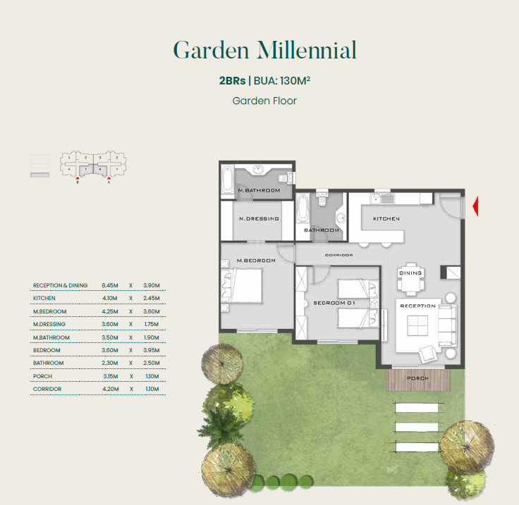Floor plan for apartment at Aliva Mountain View Mostakbal City