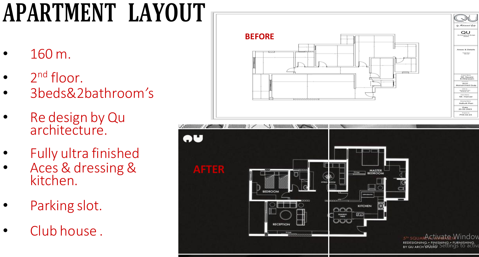 Floor plan for apartment at Fifth Square Al Marasem