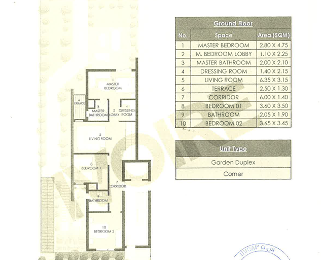 Floor plan for duplex at Ivoire West