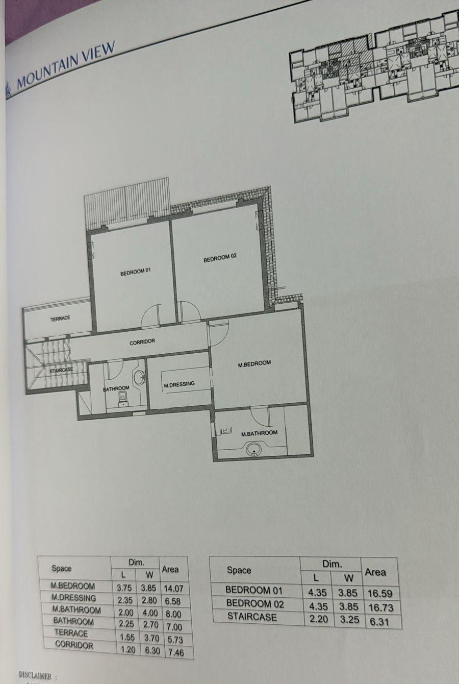 Floor plan for duplex at Mountain View 1.1