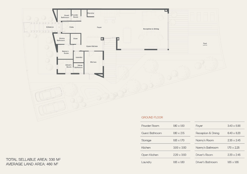 Floor plan for villa at 31 West