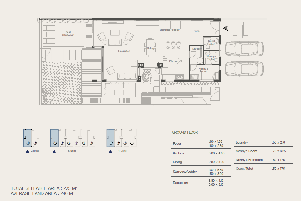 Floor plan for townhouse at 31 West