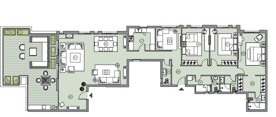 Floor plan for penthouse at Swanlake Residences