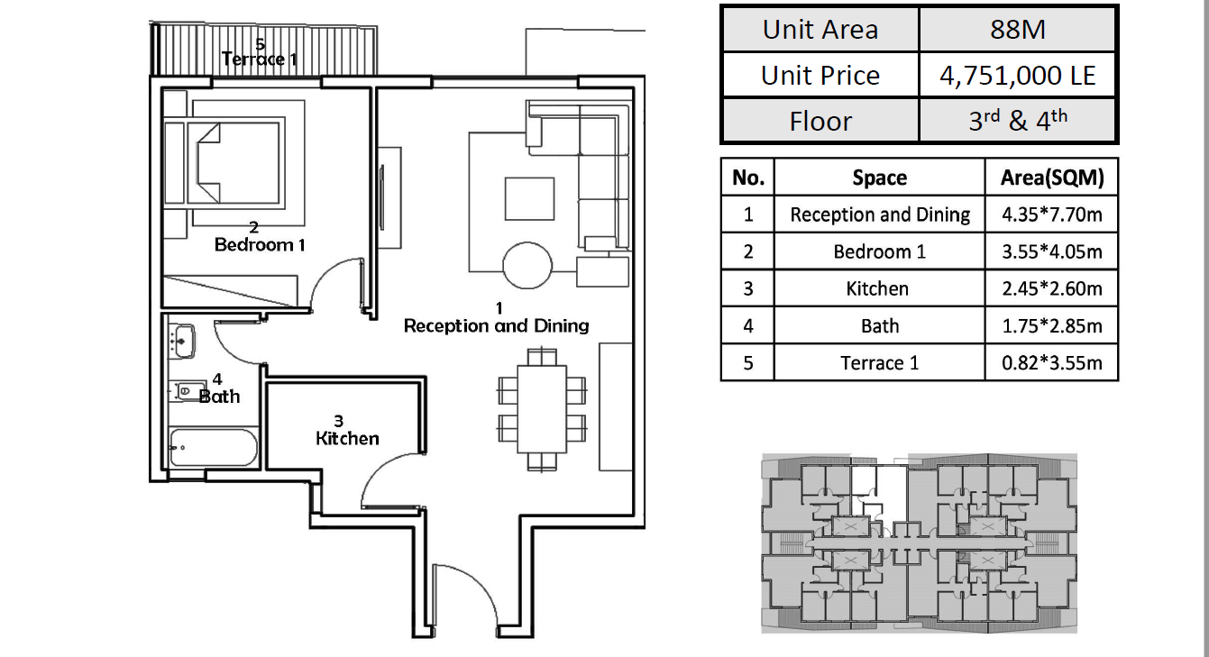 Floor plan for apartment at Belva