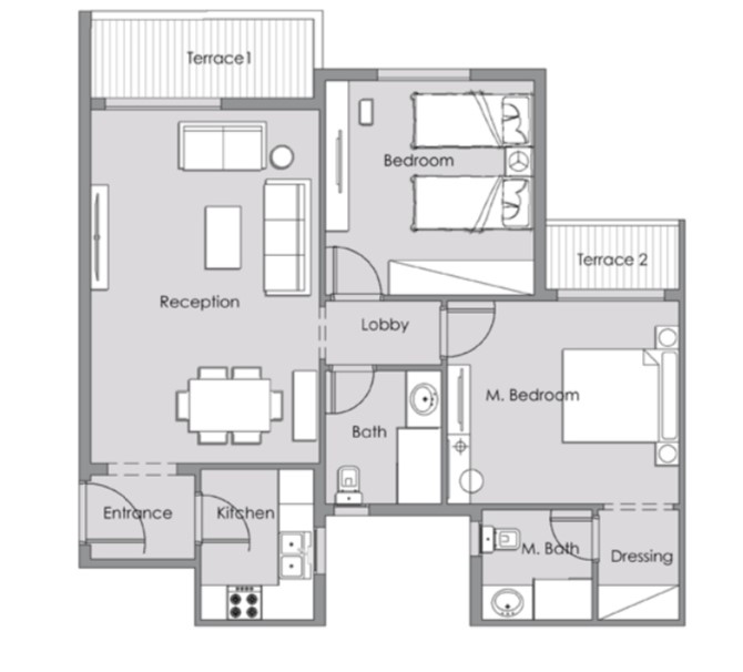 Floor plan for apartment at Lugar