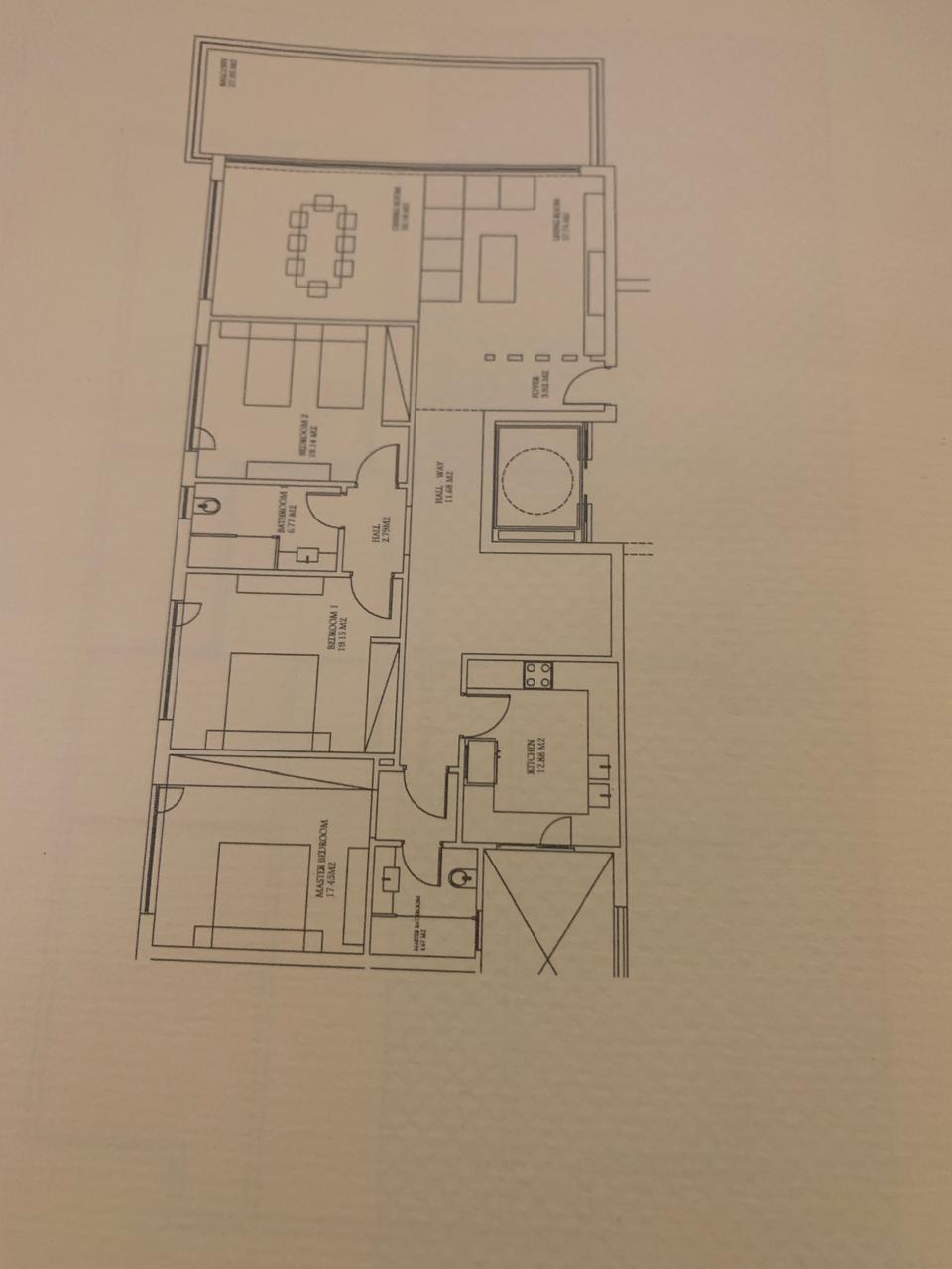 Floor plan for penthouse at Lake View Residence