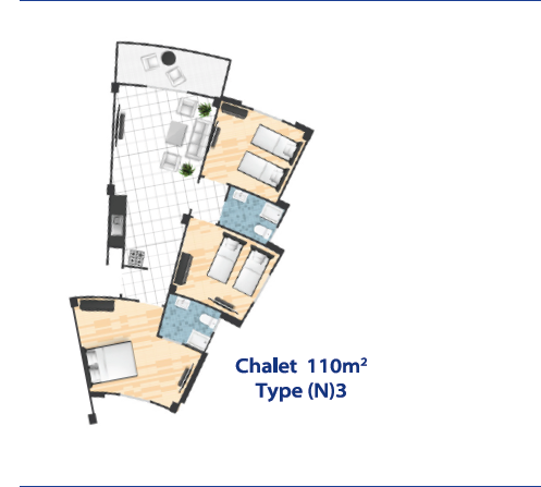 Floor plan for chalet at Lasirena Bay