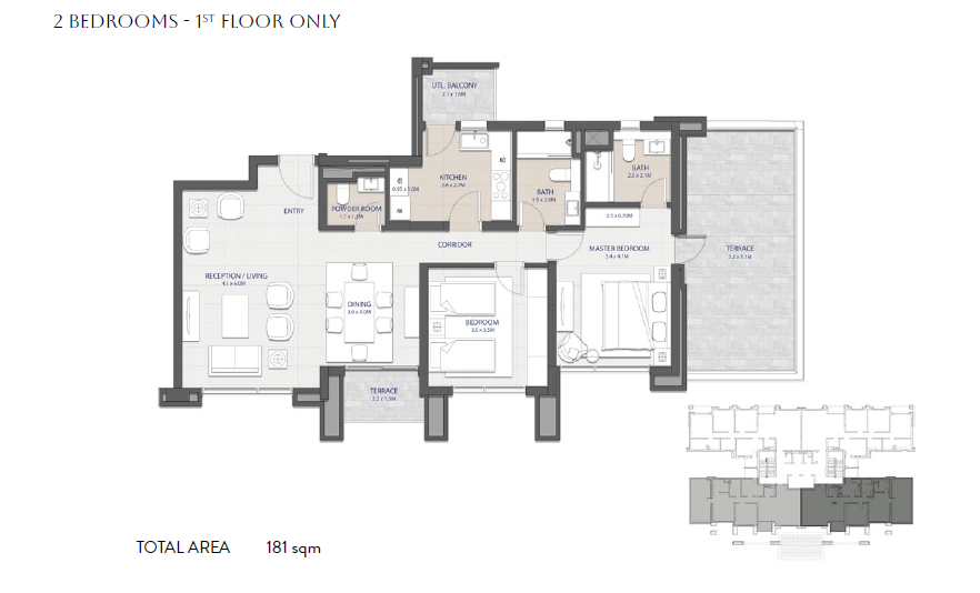 Floor plan for apartment at Sapphire Residence