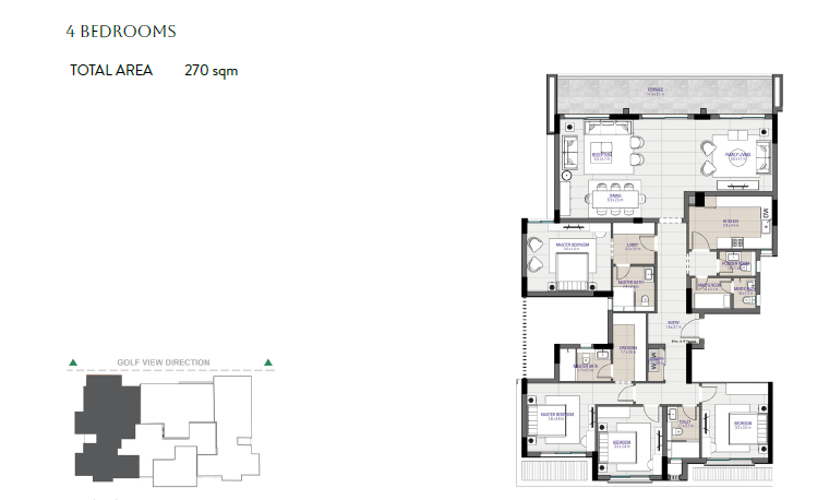 Floor plan for apartment at Sapphire Golf Residences