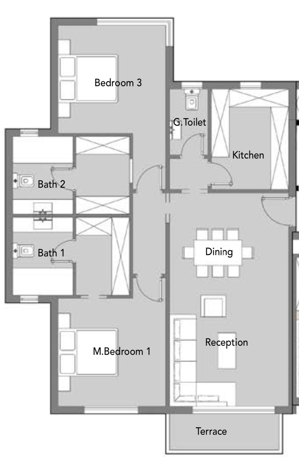 Floor plan for apartment at Badya