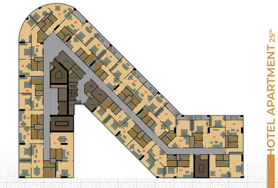 Floor plan for apartment at Moonreal Tower
