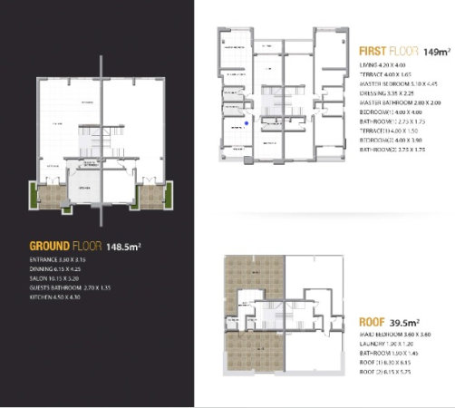 Floor plan for duplex at Al Karma 4