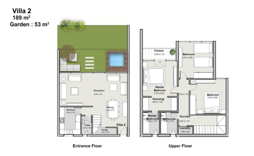Floor plan for duplex at The Median Residences