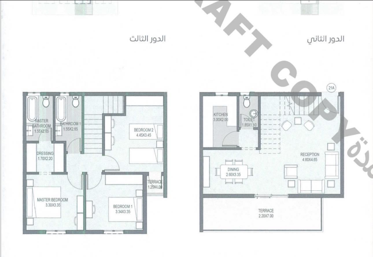 Floor plan for duplex at Sarai