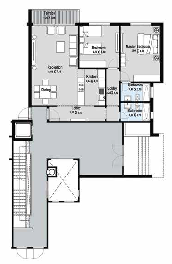 Floor plan for apartment at Fifth Square Al Marasem