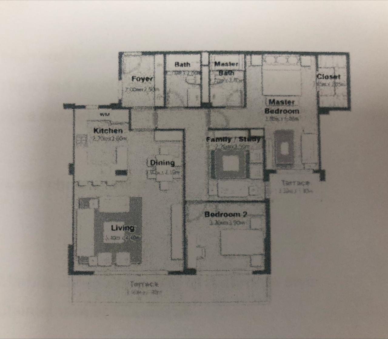 Floor plan for apartment at Uptown Cairo