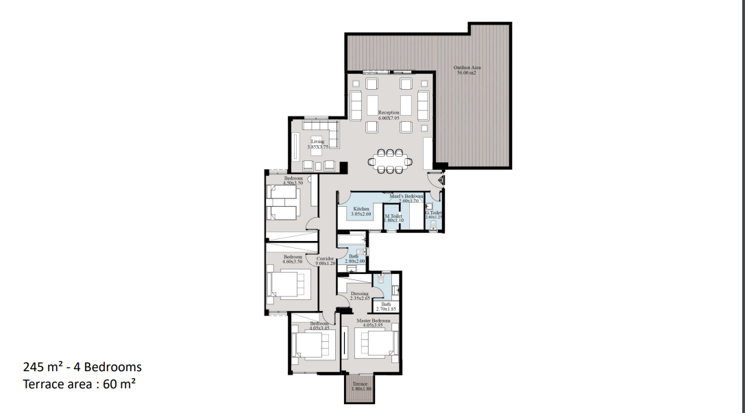 Floor plan for apartment at Acasa Mia