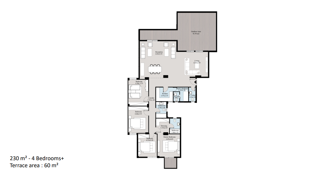 Floor plan for apartment at Acasa Mia